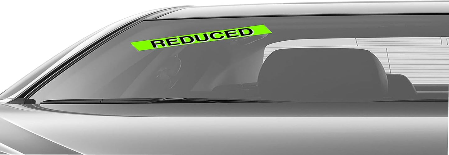 Ez-line Vinyl Windshield Stickers 3 Dozen 15 Inch Chartreuse Slogan Dealership Pro Pack for Car Lots (EZ115-Pack12)