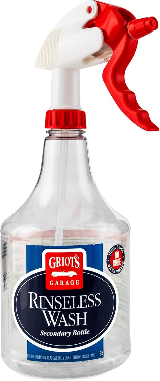 Griot's Garage Rinseless Wash Secondary Bottle with Sprayer, Durable, OSHA-Compliant, Features a Built-In Measuring Scale, 10489