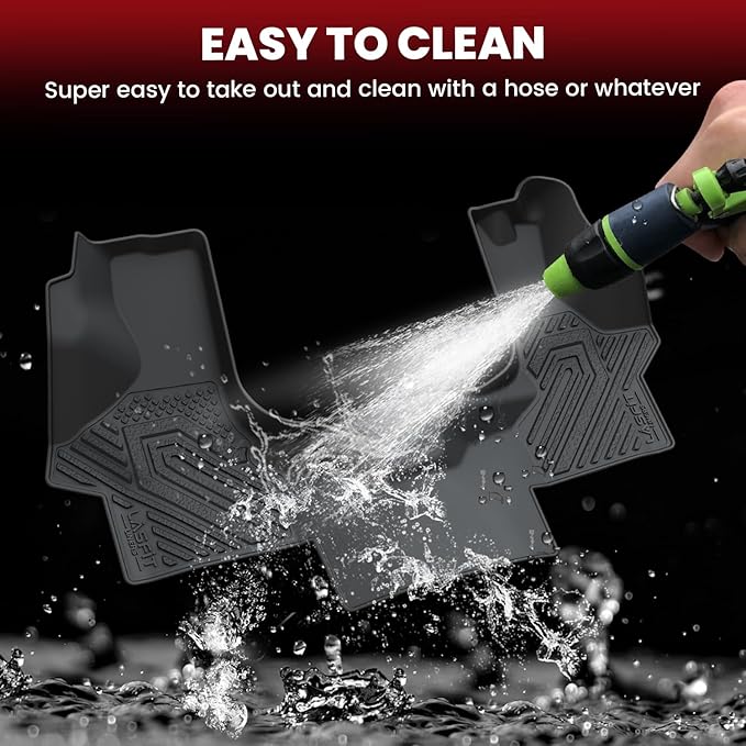 LASFIT Floor Mats for Chevrolet Chevy Express/GMC Savana 1500/2500/3500 2008-2025, All Weather TPE Custom Fit Floor Mats for Cars, Front Row Floor Liners for Express Accessories, 1 PCS