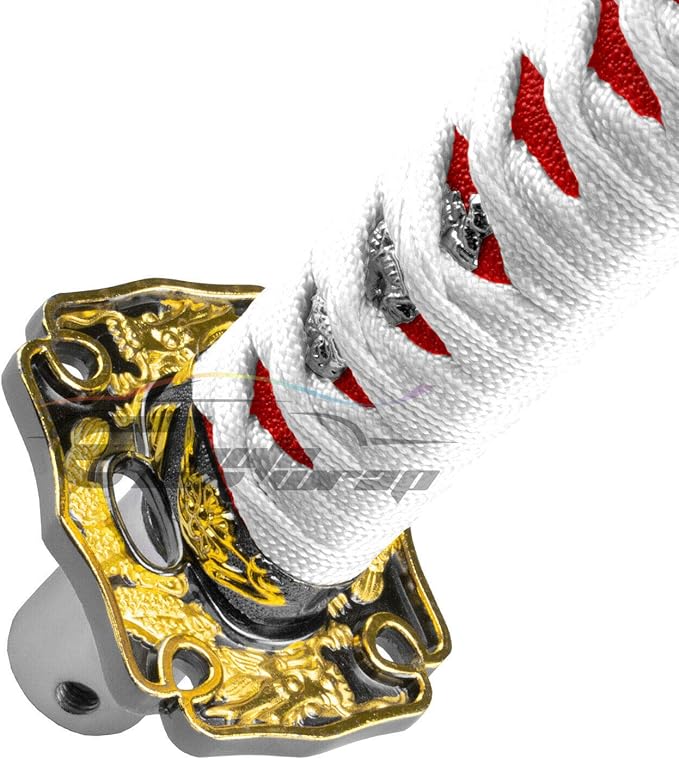 EZAUTOWRAP 15cm White Red Shift Knob Samurai Sword Alloy Katana with Adapter Universal