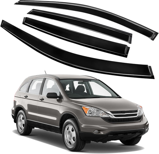 4PCS Rain Guards Window Visors Fits for 2007-2011 Honda CR-V (CRV) SUV, Outside Mount Wind Deflector, Vent Visors Shade Shield, Exterior Car Accessories, 2007 2008 2009 2010 2011