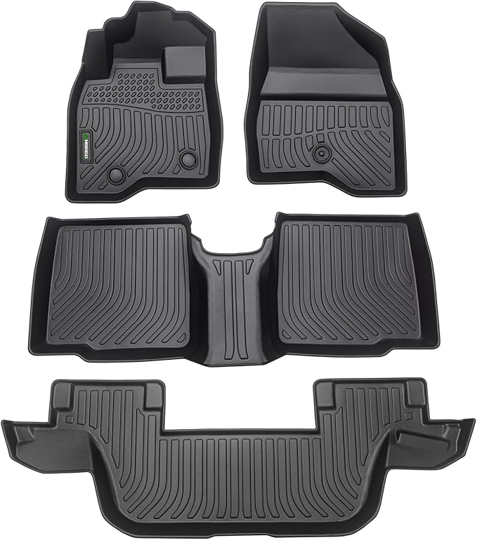 ANBINGO® Floor Mats for Ford Explorer 2015-2019 7 Seat All Weather Heavy Guard Front and Rear Car Carpet TPE Rubber Liners Accessoires for Ford Explorer Odorless Anti-Slip Mats