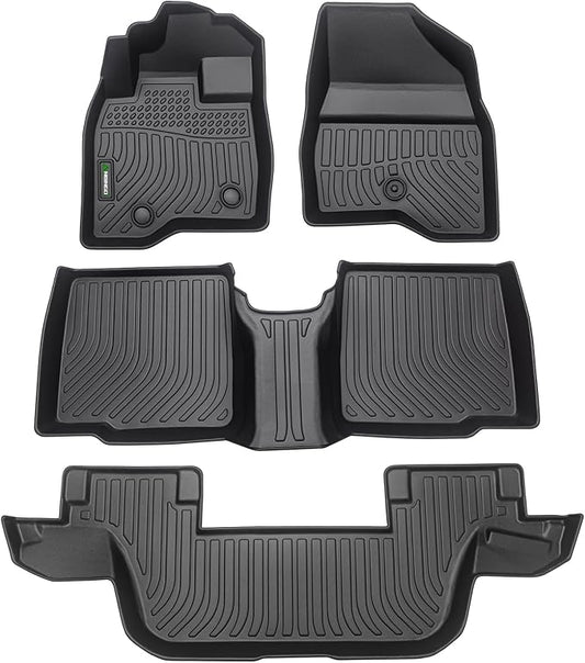ANBINGO® Floor Mats for Ford Explorer 2015-2019 7 Seat All Weather Heavy Guard Front and Rear Car Carpet TPE Rubber Liners Accessoires for Ford Explorer Odorless Anti-Slip Mats