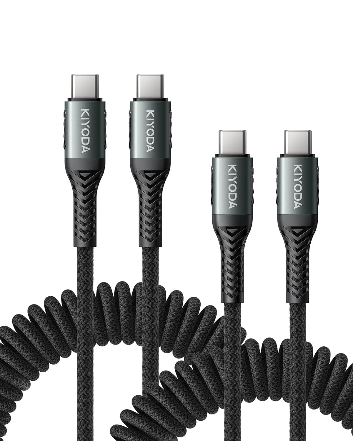 USB C Cable for Car 3FT/6FT, Coiled USB C to USB C Cable Fast Charging 66W, Braided USB Type C Charger Cord Compatible with iPhone 16 15 Pro Max, Samsung Galaxy, Google Phones and More Type C Devices