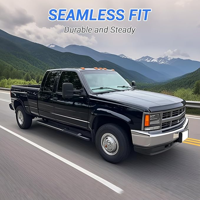 Towing Mirrors Compatible for 1988-1998 Chevy/GMC C1500 K1500,1988-2000 Chevy/GMC C2500 C3500 K2500 K3500 Manual Telescoping Black Driver and Passenger Side Left Right Pair Set