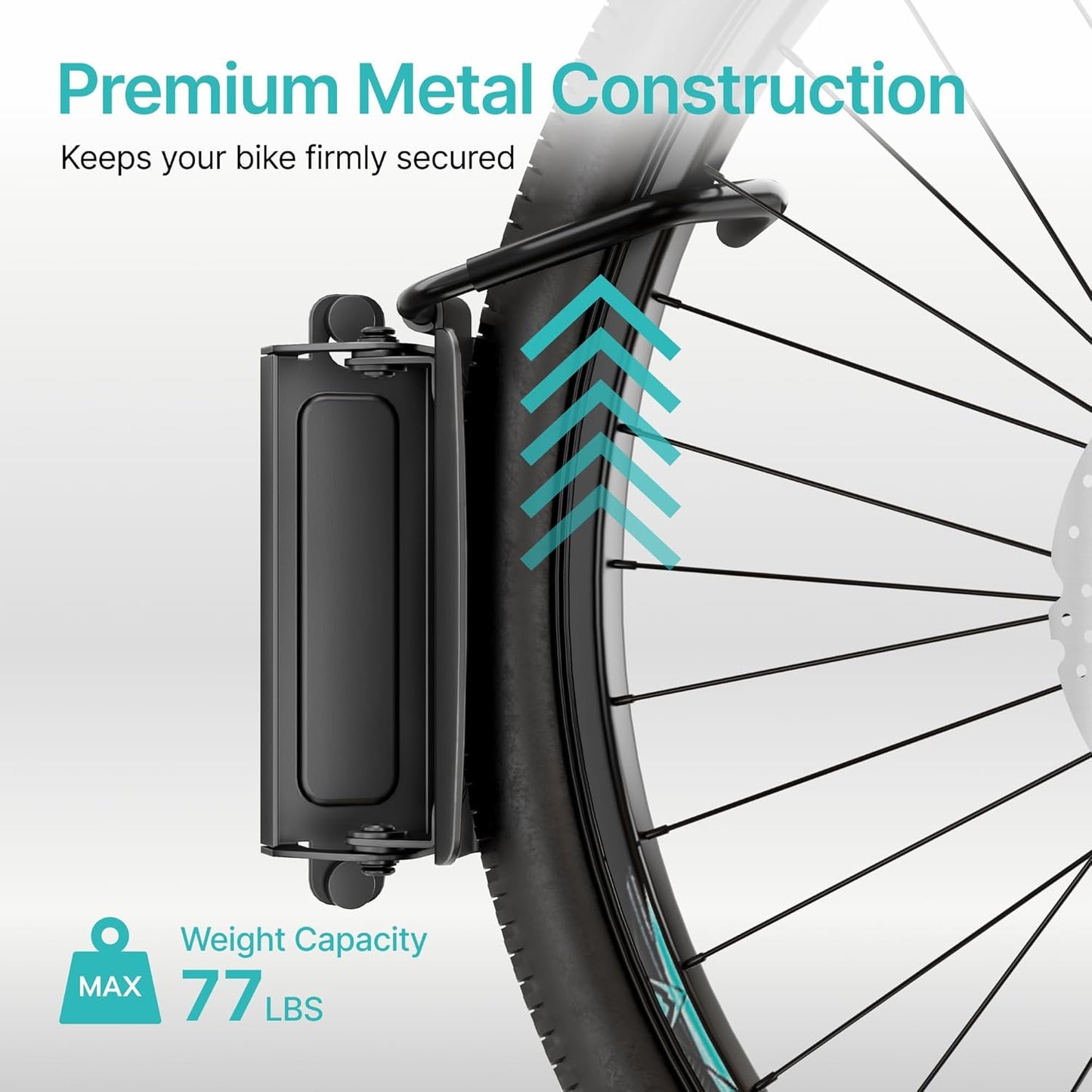 Bike Rack Garage, Bike Wall Mount Heavy Duty, Holds 77 Lbs, Swivel Bike Hangers for Garage, Adjustable Indoor Bike Storage for Bedroom Home Office, 4 Pack