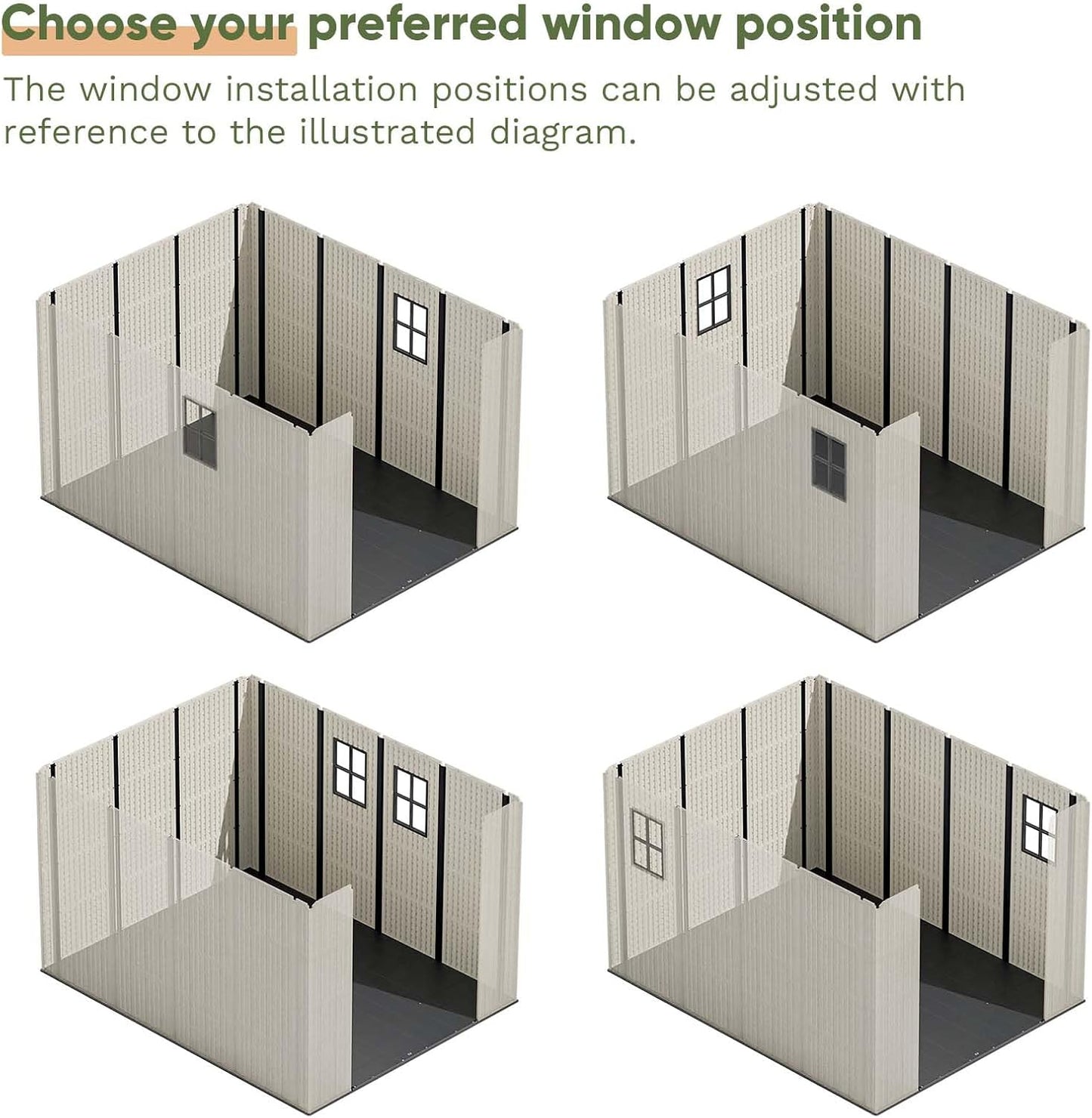 Patiowell 8 x 10 FT Resin Outdoor Storage Shed with Floor, Plastic Shed with Window and Lockable Door for Garden, Backyard, Tool Storage Use, Easy to Install in Beige (Kick-it Shed)