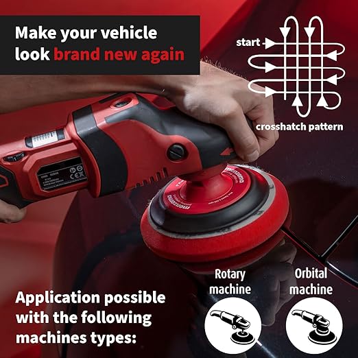 menzerna 3.5 Inch 2X Premium Polishing Pads Heavy Cut for Scratch Repair I Body Repair and Detailing Pads with Safety Edge & Velcro Attachment I Washable & Long Lasting