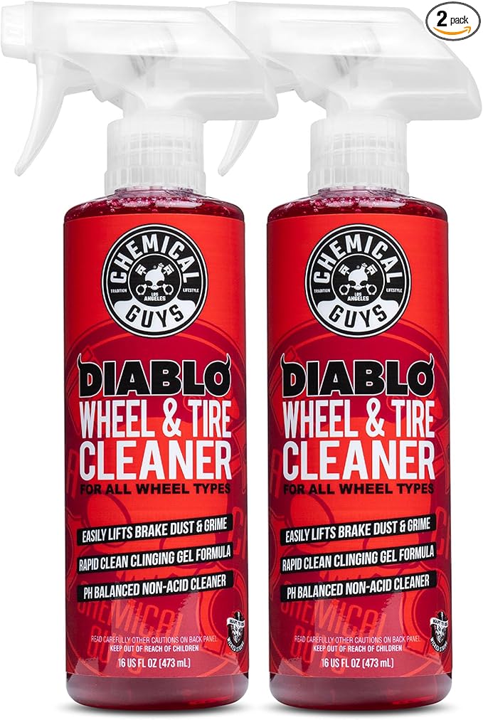 Chemical Guys Diablo Wheel Cleaner Spray - 2 Pack 16 oz Bottles, Safe on All Wheel & Rim Finishes, Sprayable Formula Removes Brake Dust, Dirt & Grime, Great for Cars, Trucks, SUVs, Motorcycles & RVs