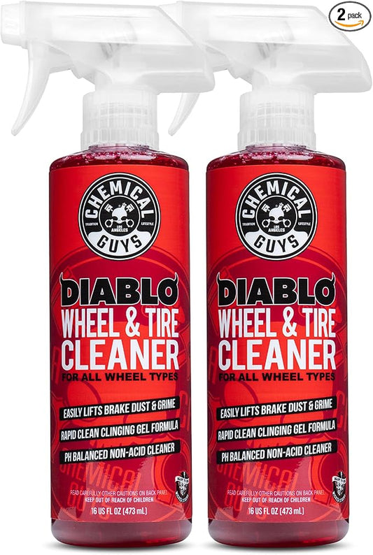 Chemical Guys Diablo Wheel Cleaner Spray - 2 Pack 16 oz Bottles, Safe on All Wheel & Rim Finishes, Sprayable Formula Removes Brake Dust, Dirt & Grime, Great for Cars, Trucks, SUVs, Motorcycles & RVs