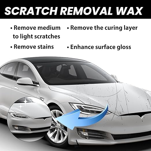 Car Scratch Remover Kit - Quick Scratch Repair Paste & Polish for Cars, Trucks & SUVs (120g) | Includes Applicator Sponge & Microfiber Cloths | Easy Paint Scratch Restoration