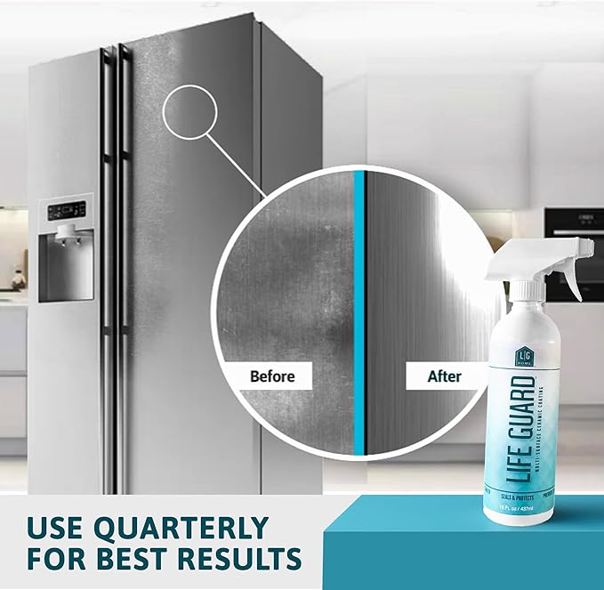 LifeGuard Home Ceramic Spray – Hydrophobic Ceramic Coating for Homes - Repels Dirt, Water, Fingerprints & Grime – Scratch & Stain Resistant – Lasts 6 Months – Made in USA