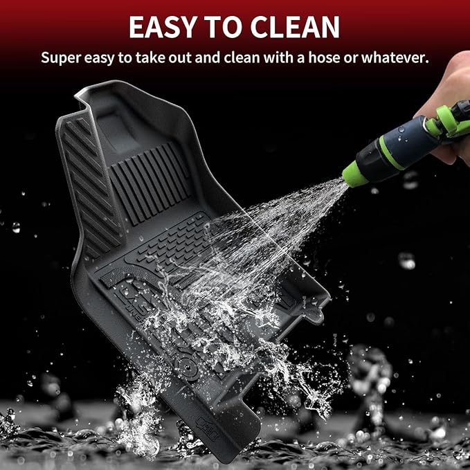 LASFIT Floor Mats 2025 2026 for Ram 1500 Crew Cab Without Rear Under-Seat Factory Storage Bucket Seat (Not for Quad Cab), All Weather TPE Custom Fit Car Mats Floor Liners 1st & 2nd Row, Black