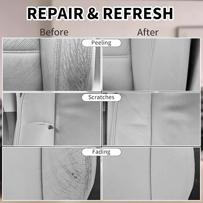 8.5oz Leather Recoloring Balm with 100ml Mink Oil,Gray Leather Repair kit for Furniture and Car Interior,Leather Couch Scratch Repair,Leather Dye Paint,Mink Oil for Leather