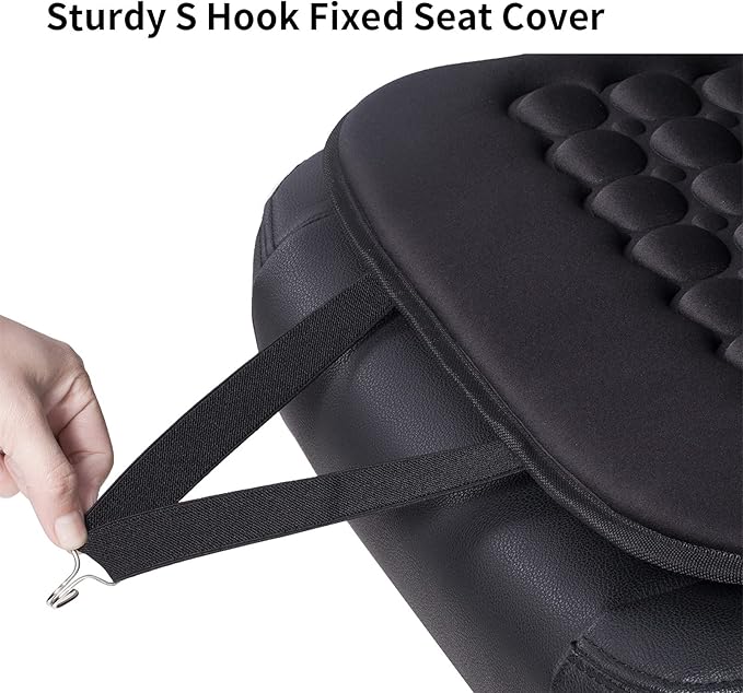 FREMONT AUTO Car Seat Cover Breathable Seat Protector- Made with Premium Polyester and Massage Magnet Bubble Cushion - Adjustable for Cars Truck SUV Vans, Airbag Compatible (Black 1PC)
