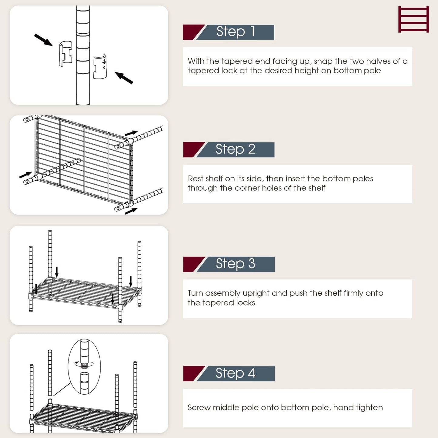 BestOffice 18x48x77 Storage Shelves Commercial Heavy Duty Metal Shelves Garage Organizer Wire Rack Shelving Storage Unit Shelf Adjustable Utility 6000 LBS Capacity,Black