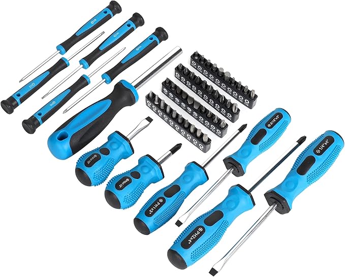 FASTPRO 220-Piece Home Tool Set, Household Repairing Tool Kit with 12-Inch Wide Mouth Open Storage Tool Bag, Blue