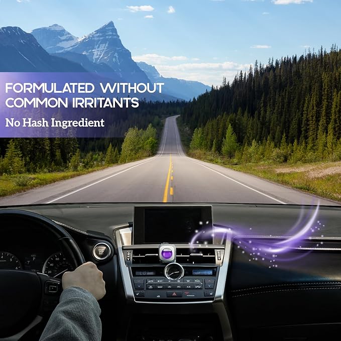 Air Jungles Lavender Scent Car Air Freshener Clip, 6 Vent Clips, 4ml Each, Long Lasting Air Freshener, Up to 180 Days Car Refresher Odor Eliminator