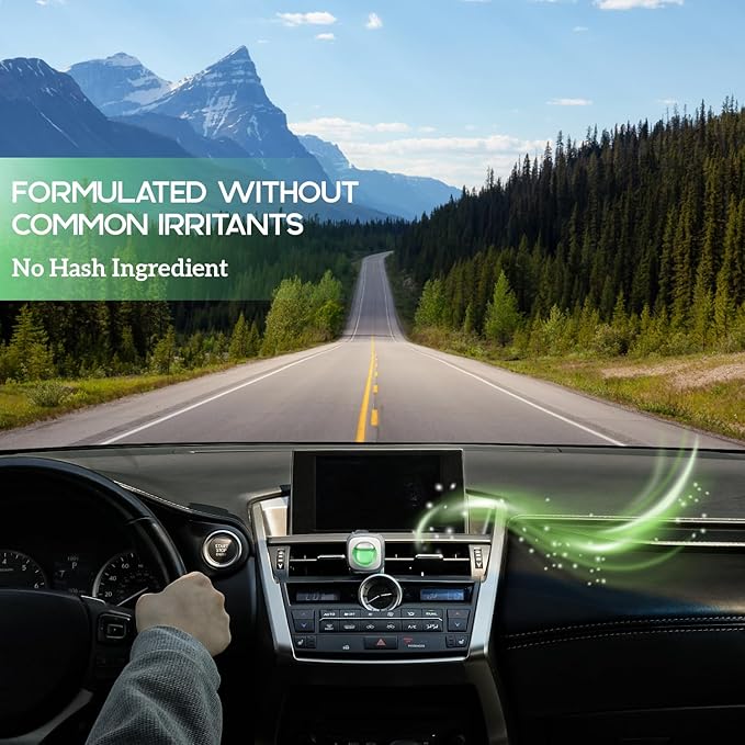 Air Jungles Green Tea Scent Car Air Freshener Clip, 6 Vent Clips, 4ml Each, Long Lasting Air Freshener, Up to 180 Days Car Refresher Odor Eliminator