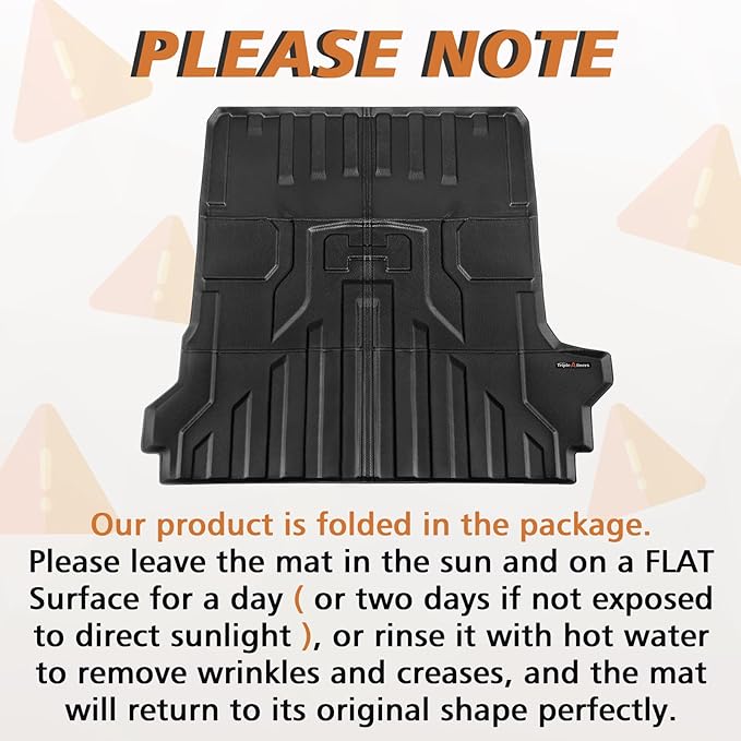 TripleAliners Truck Bed Mat Compatible with 2022 2023 2024 2025 GMC Hummer EV Pickup Accessories Vehicle Perfectly Flush All Weather Protection TPE Heavy Duty Pickup Car Bed Cargo Mat