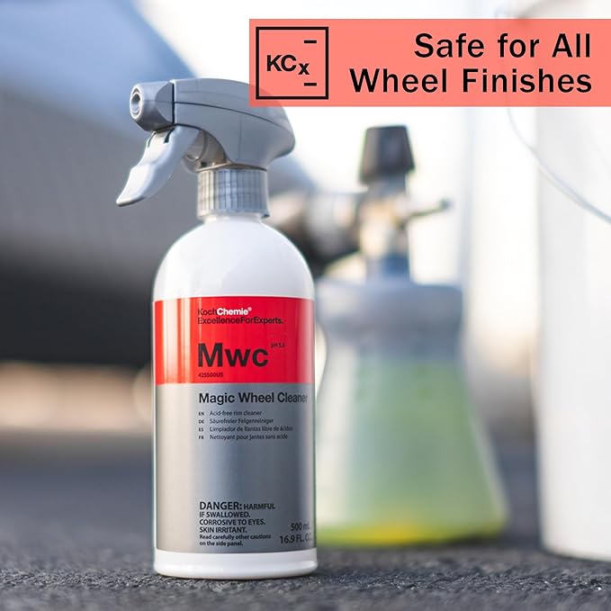 KOCHCHEMIE Magic Wheel Cleaner - Powerful Rim and Rim Well Cleaner; Acid Free, Dissolves Iron Particles Using Visible Red Discoloration, Excellent Adhesion and Viscosity (500 milliliters)