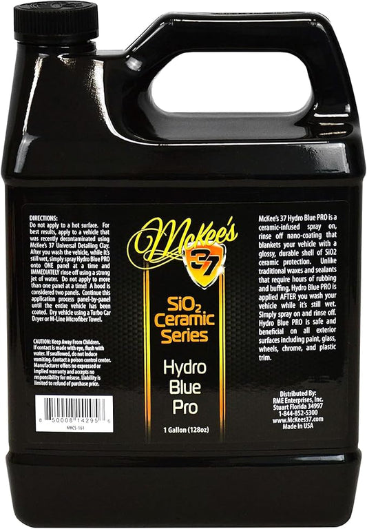 McKee's 37 - Hydro Blue PRO SiO2 Coating | Advanced Yet Easy Spray On Rinse Off Ceramic Coating for Enhanced Shine & Hydrophobic Protection (128 oz)