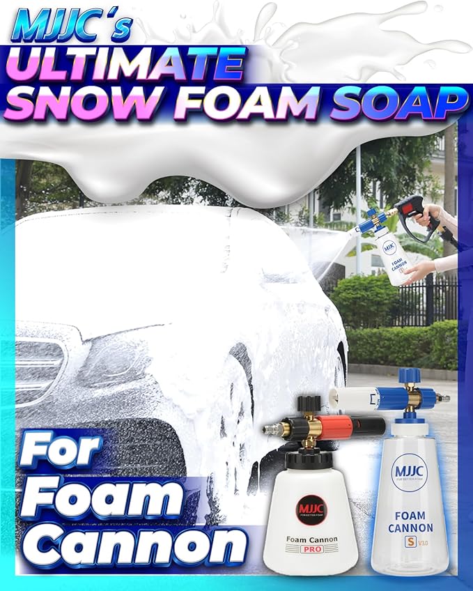 MJJC Foam Ultimate Snow Foam Car Wash Soap Specialized Car Shampoo for Foam Cannon and Pressure Washer, Safe for Cars (pH Neutral, 10x Concentrated) lime mint scent (64 oz)