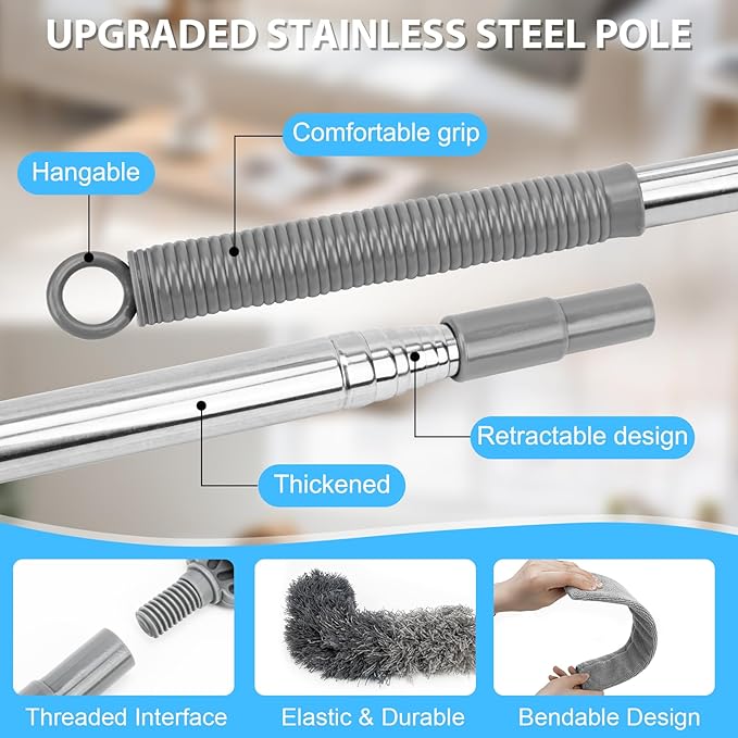 THINKWORK Car Cleaning Kit, Car Interior Detailing Kit with High Power Handheld Vacuum Cordless, Microfiber Duster for Cleaning Ceiling Fan Home, Complete Auto Accessories for Men, Women Gift