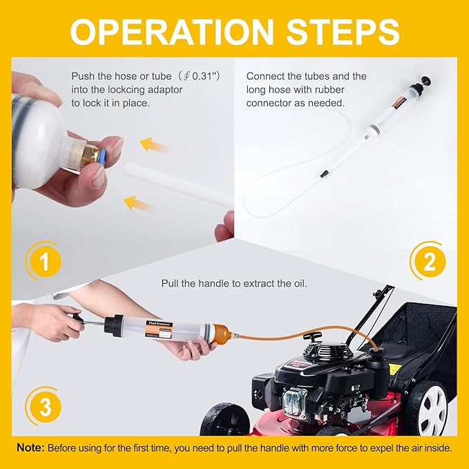 500CC Automotive Fluid Extractor with 39'' Long Hose & ExtensionTubes, Portable Oil Extractor Pump for Oil Change, Large Fluid Pump with Clear Scale & Transparent Body for DIY Maintenance
