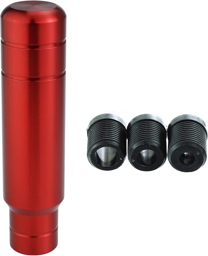 Abfer Weighted Shift Knob Aluminum Car Gear Stick Shifter Handle Shifting Lever Head Fit Most Automatic Manual Vehicle (Red)