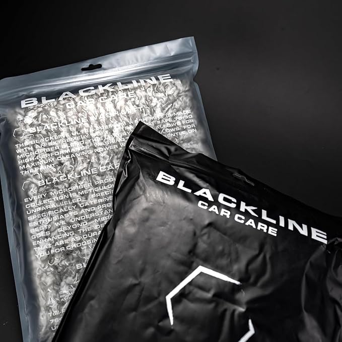 Blackline Microfiber Automotive Wash Mitt -Premium Scratch Free Wash Mitt for Car Cleaning|Car Detailing Accessory Works with Bucket, Car Shampoo, or Foam Cannon | 70%/30% Microfiber Blend, 9"x11"
