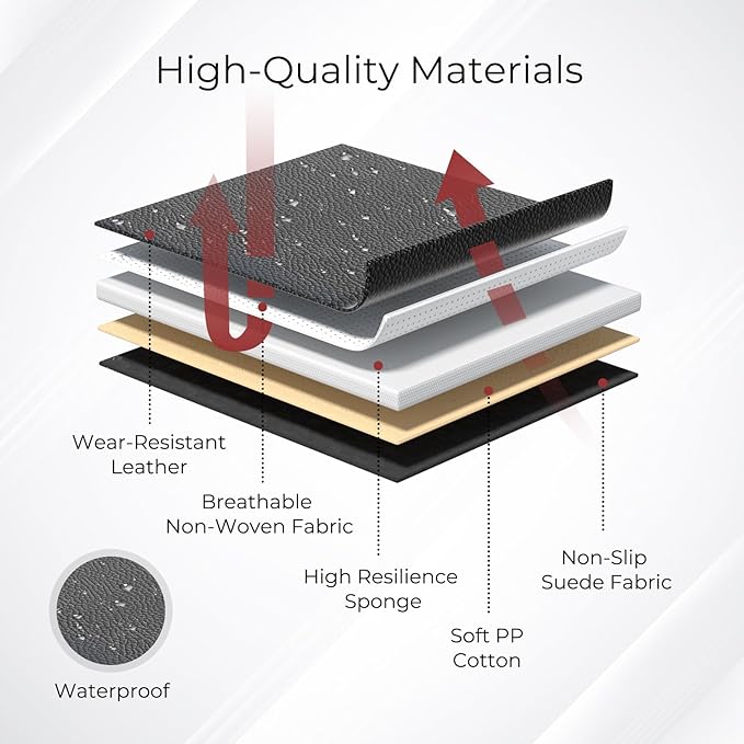 Huidasource Beige Car Seat Covers Front Seats, Front Seat Cover for Cars, Nappa Leather Automotive Car Seat Cushion Protector Universal Fit for Most Cars,Vans,Trucks, SUVs (Front Pair/Beige)