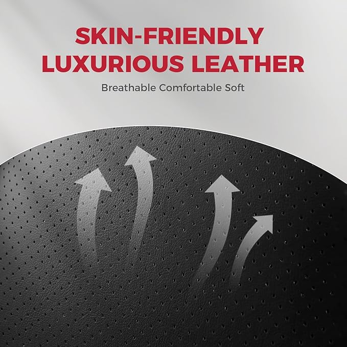 FREESOO Car Seat Covers Full Set,Waterproof Automotive Seat Covers, Leather Cars Interior Covers, Seats Protection Universal fit Babies & Adult (Black Red)