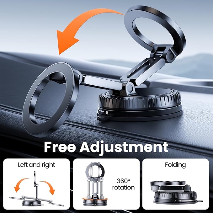 Vacuum Magnetic Car Phone Holder for MagSafe,360°Adjustable Car Phone Mount,Phone Holders for Your Car/Gym/Mirror,for iPhone 17 16 15 14 13 12 Series
