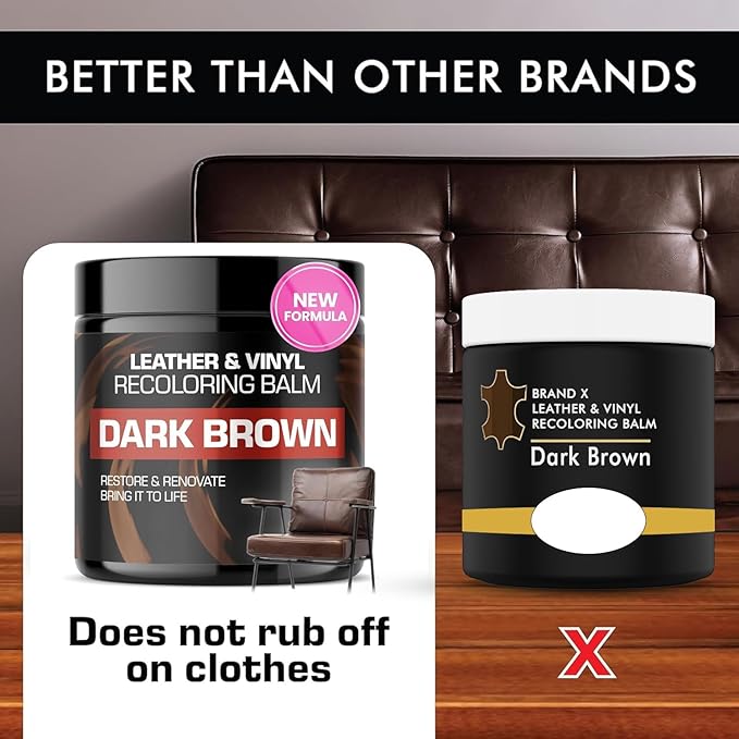 Leather Recoloring Balm, Color Restorer, Scratch Remover, Couch Paint and Repair, Leather Balm for Couches