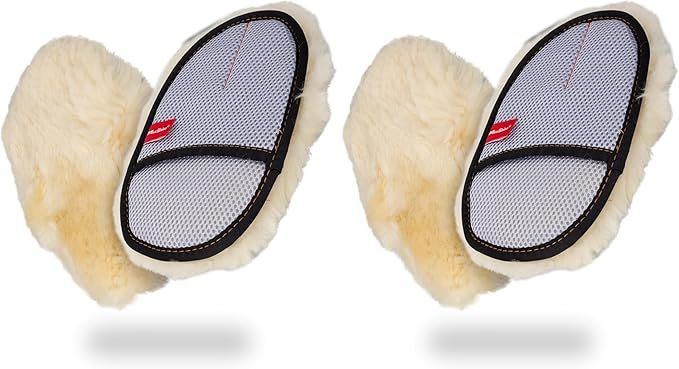 Maxshine Universal Premium Sheepskin Wool Wash Mitt – Ultra-Soft Real Lambswool Glove for Car Washing – Gentle, Scratch-Free Cleaning Pad for Safe Car Detailing & Paint Protection (Pack of 2)
