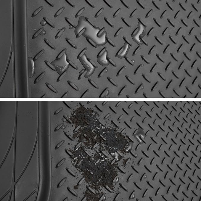PIC AUTO Heavy Duty Rubber Trunk Cargo Liner Floor Mats, Trimmable to Fit for Car, SUV, Van, Trucks (Large, Black)