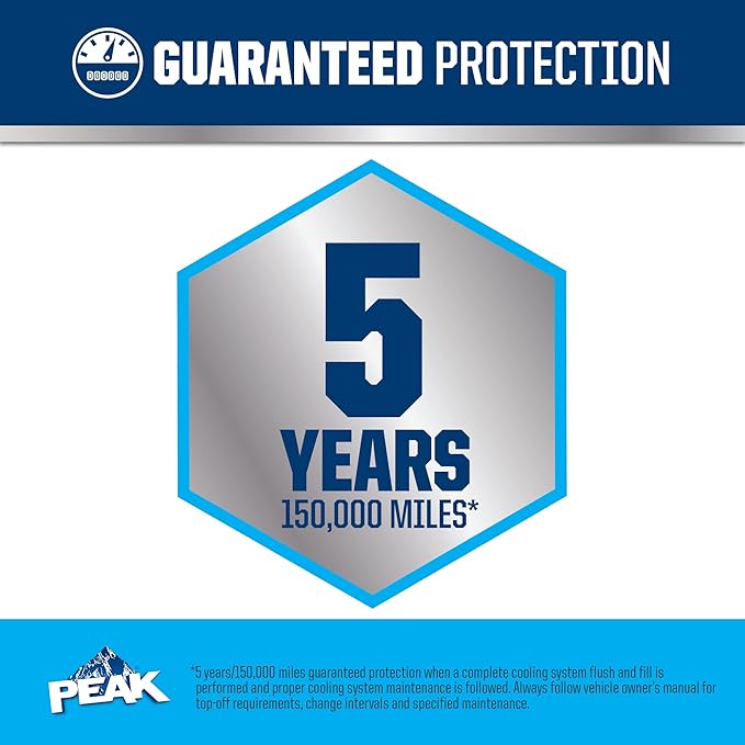 PEAK OET Extended Life Blue 50/50 Prediluted Antifreeze/Coolant for European Vehicles, 1 Gal. (Pack of 2)