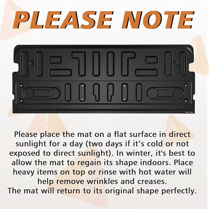TripleAliners Tailgate Mat Compatible with Ford F-150 2021-2025 Accessories Truck Tailgate Liner All-Weather Protector Cargo Cover Custom Fit for F150 (Not Fit Work Surface or Pro Access Tailgate)