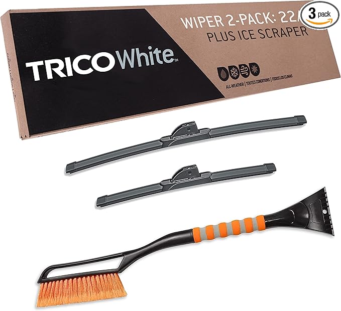TRICO White™ (35-2216IS) 22 & 16 Inch Pack of 2 Automotive Replacement Windshield Wiper Blades Extreme Weather Beam Blade for Select Vehicle Models