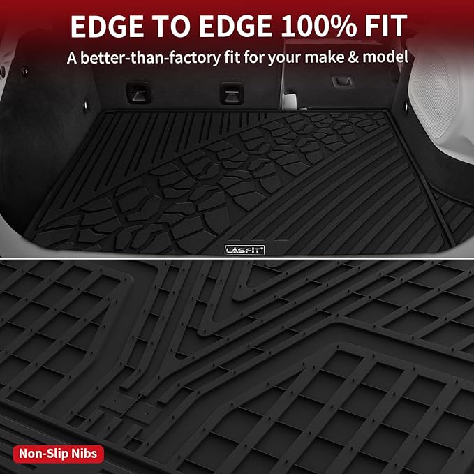 LASFIT Trunk Mat for Jeep Grand Cherokee WL 2022-2025 5-Seat (Include 4xe, NOT for L) All Weather TPE Custom Fit Cargo Mat Trunk Liner Cargo Liner, Black