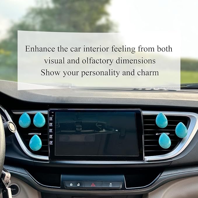 Boho Car Accessories 6pcs Turquoise Air Vent Clips Car Air Freshener Outlet Clips with Car Scent Creative Decorations for Women Best Wishes for Lover and Friend