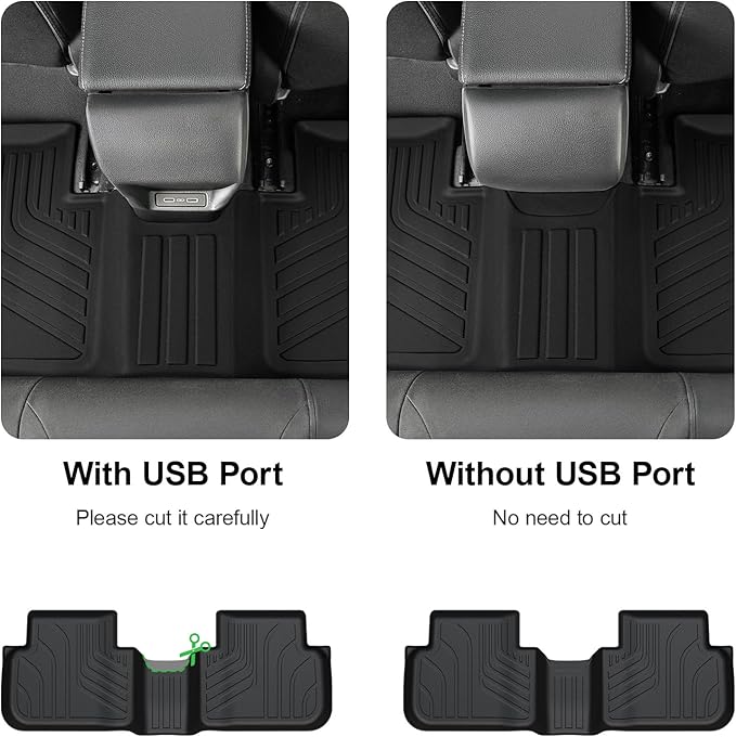 Floor Mats for 2022-2025 2026 Honda Civic Sedan Hatchback Si (Include Sport, Not for Hybrid), 2nd Row with&w/o USB Port, for Acura Integra 2023-2025, All Weather Car Floor Liners Civic Sport