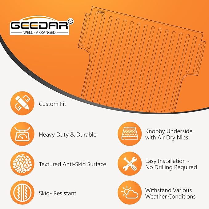 GEEDAR Rubber Bed Mat Compatible with 2005-2023 Toyota Tacoma 5Ft Heavy Duty Truck Bed Mat for Toyota Tacoma 5ft Truck Bed Liner, Heavy Duty Pickup Bed Accessories Cargo Mat