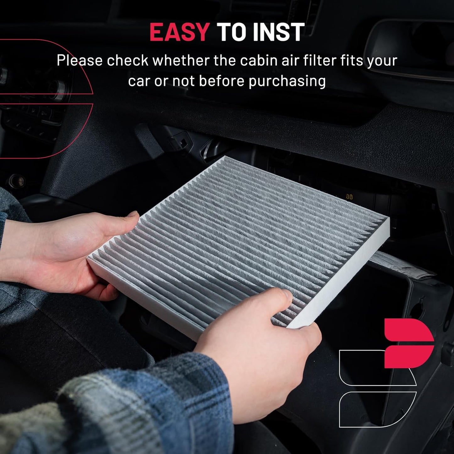 BDFHYK Cabin Air Filter with Activated Carbon Compatible with Dodge Hornet 2023, Compatible with Jeep Renegade 2015-2023, Compass 2017-2022, Replace# CF11810
