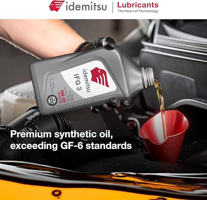 Idemitsu IFG 3 0W-20 Full Synthetic Motor Oil – 1 Quart, Case of 12 | SP/GF-6A Certified Engine Oil for TGDI & PFI Engines | Engineered for Maximum Efficiency and Protection