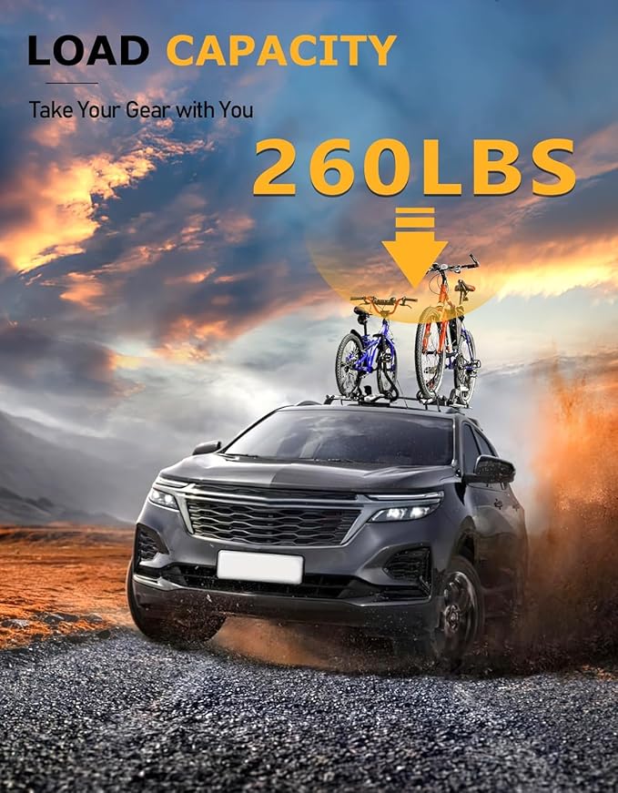 Tuyoung All Aluminum Roof Rack Cross Bars Compatible with 2018-2024 Chevy Chevrolet Equinox GMC Terrain (Not for EV), 260lbs Lockable Heavy Duty Aluminum Roof Rails Crossbars Luggage Cargo Carrier Car