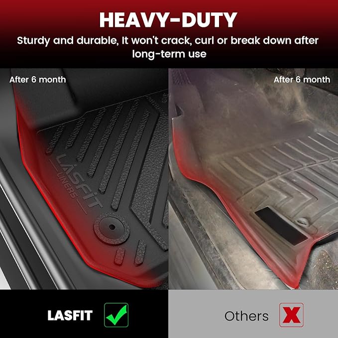 LASFIT Floor Mats & Trunk Mat for Dodge Charger 2011-2023 RWD, for Chrysler 300 2011-2023 RWD Without Subwoofer, All Weather TPE Custom Fit Car Mats Floor Liners Cargo Liner Cargo Mat Black
