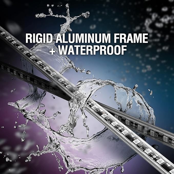 OPT7 Aura DreamColor Underglow Chasing Lights for Truck w/APP & Remote Control, Waterproof Rigid Aluminum LED Light Bar, Exterior Neon Accent Underbody RGBIC Lighting Kit, Multicolor Music Mode, 12V