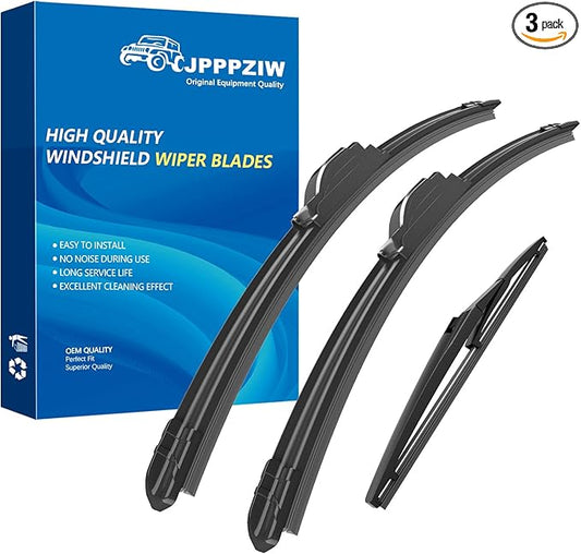 CJPPPZIW® Windshield Wipers-26 Inch+16 Inch+11 Inch Replacement for 2012-2017 Kia Rio/2018-2023 Hyundai Kona/2012-2019 Accent Wiper Blades for My Car,Quality Front and Rear Wiper Blades(Pack of 3)